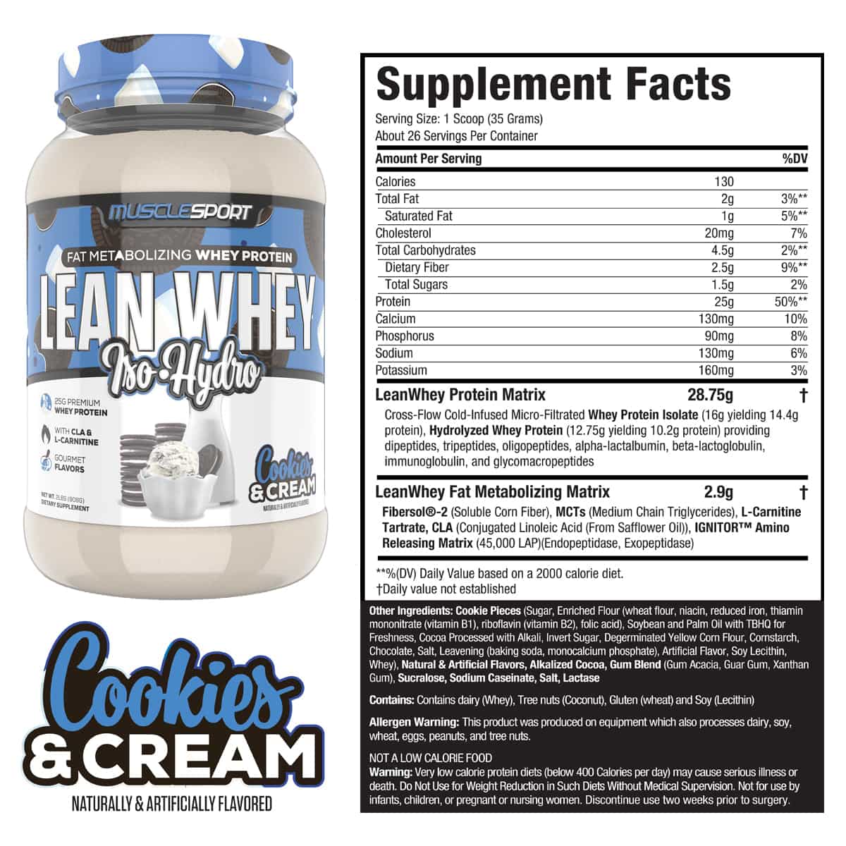 Fat Burning Protein - MuscleSport Lean Whey 2lb
