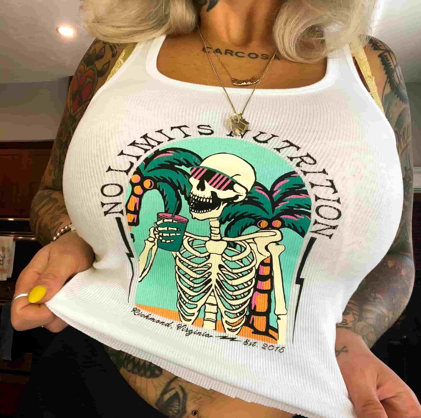 Skull & Shake Ribbed Tank Top