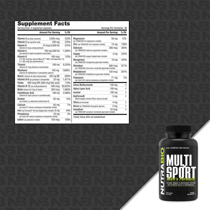 Nutrabio - MultiSport Mens Multi Vitamin